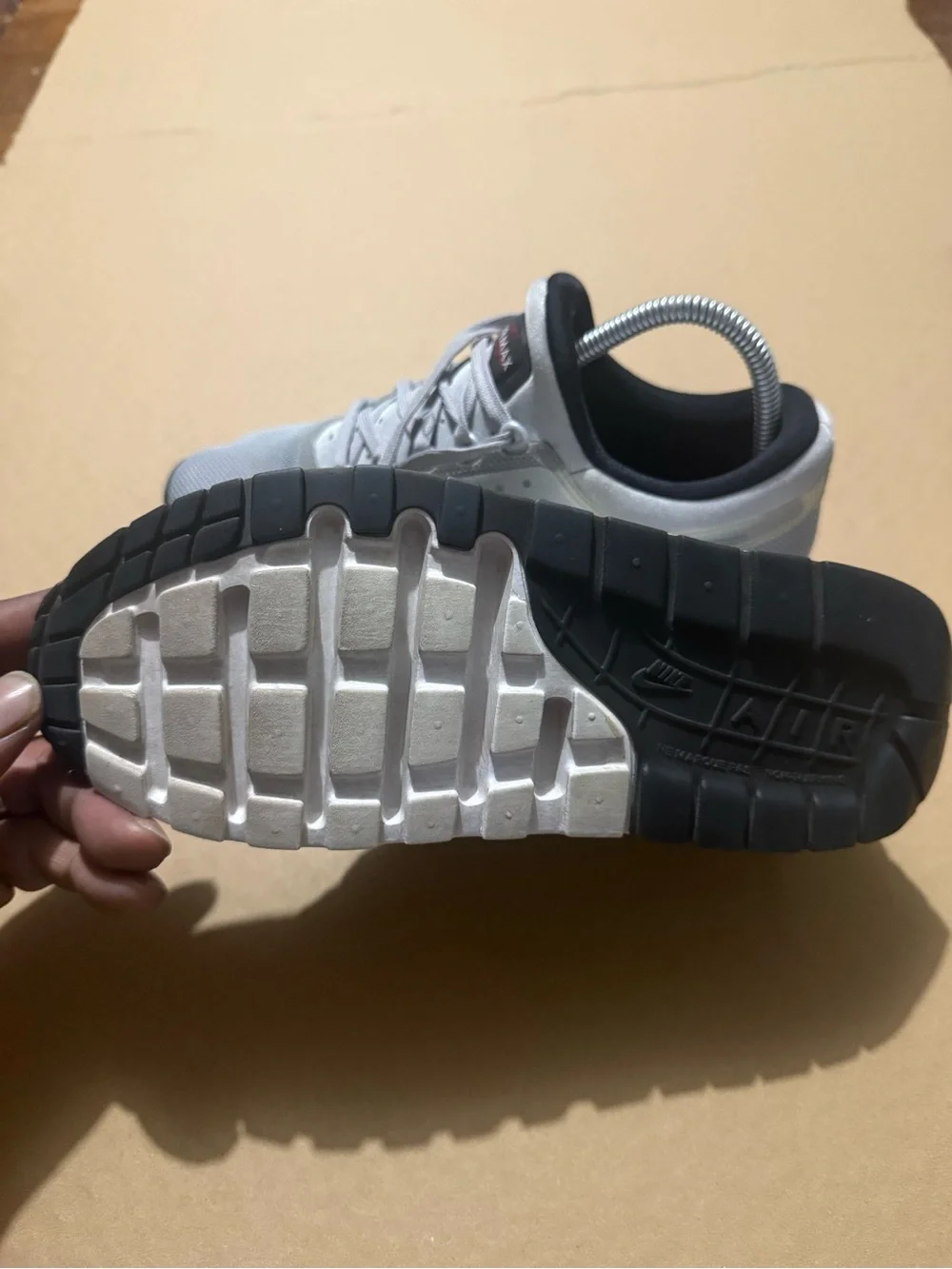 Nike Grey and White Air Runner Sneakers